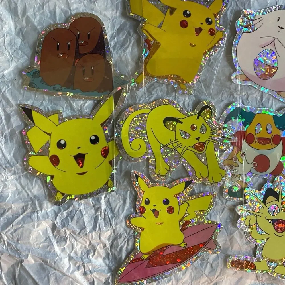 Vintage 90s Pokemon Rare Ice Holo Sticker Set of 10